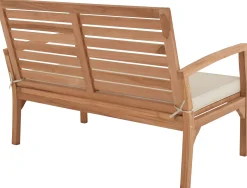 Moreland Ivory bænk i teaktræ med hynde 120x70x80cm