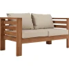 Moreland Jakarta loungesofa i teaktræ med hynder 140x70x60cm