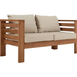Moreland Jakarta loungesofa i teaktræ med hynder 140x70x60cm
