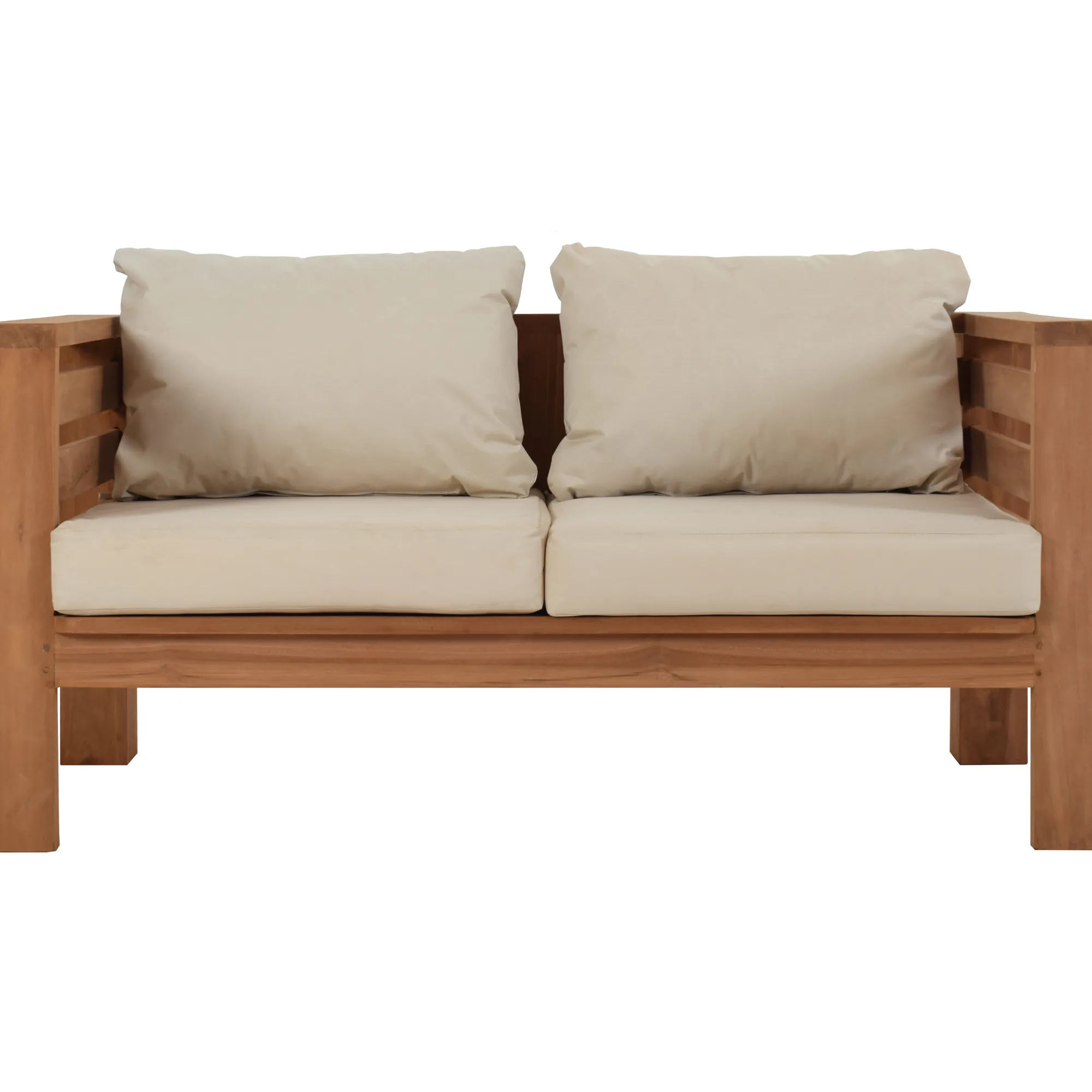 Moreland Jakarta loungesofa i teaktræ med hynder 140x70x60cm
