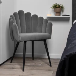 Homeville Jasmin stof grå/sort