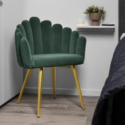 Homeville Jasmin velour mørkegrøn/guld