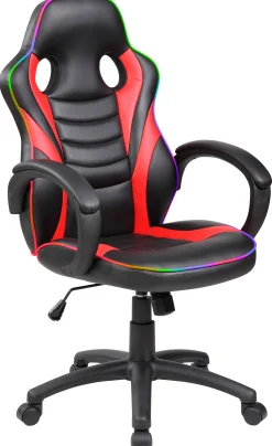 GameX Jason LED kunstlæder sort/rød