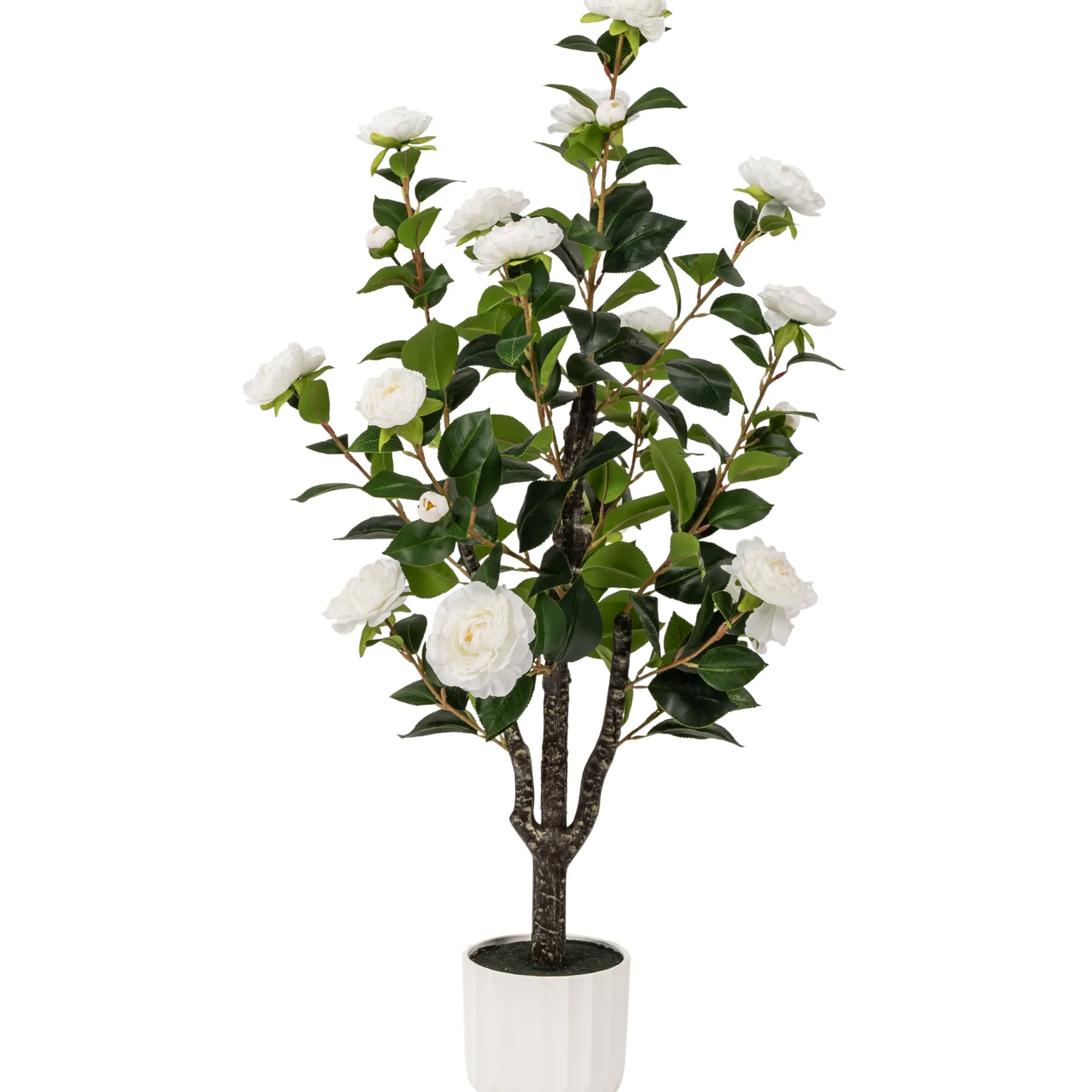Homeville Kunstig kamelia japansk rosetræ hvid 90 cm