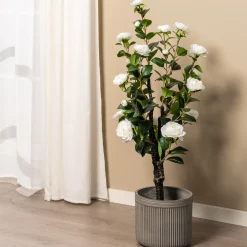 Homeville Kunstig kamelia japansk rosetræ hvid 90 cm
