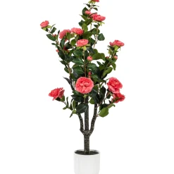 Homeville Kunstig kamelia japansk rosetræ lyserød 90 cm