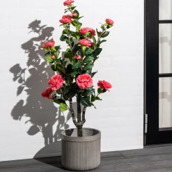 Homeville Kunstig kamelia japansk rosetræ lyserød 90 cm