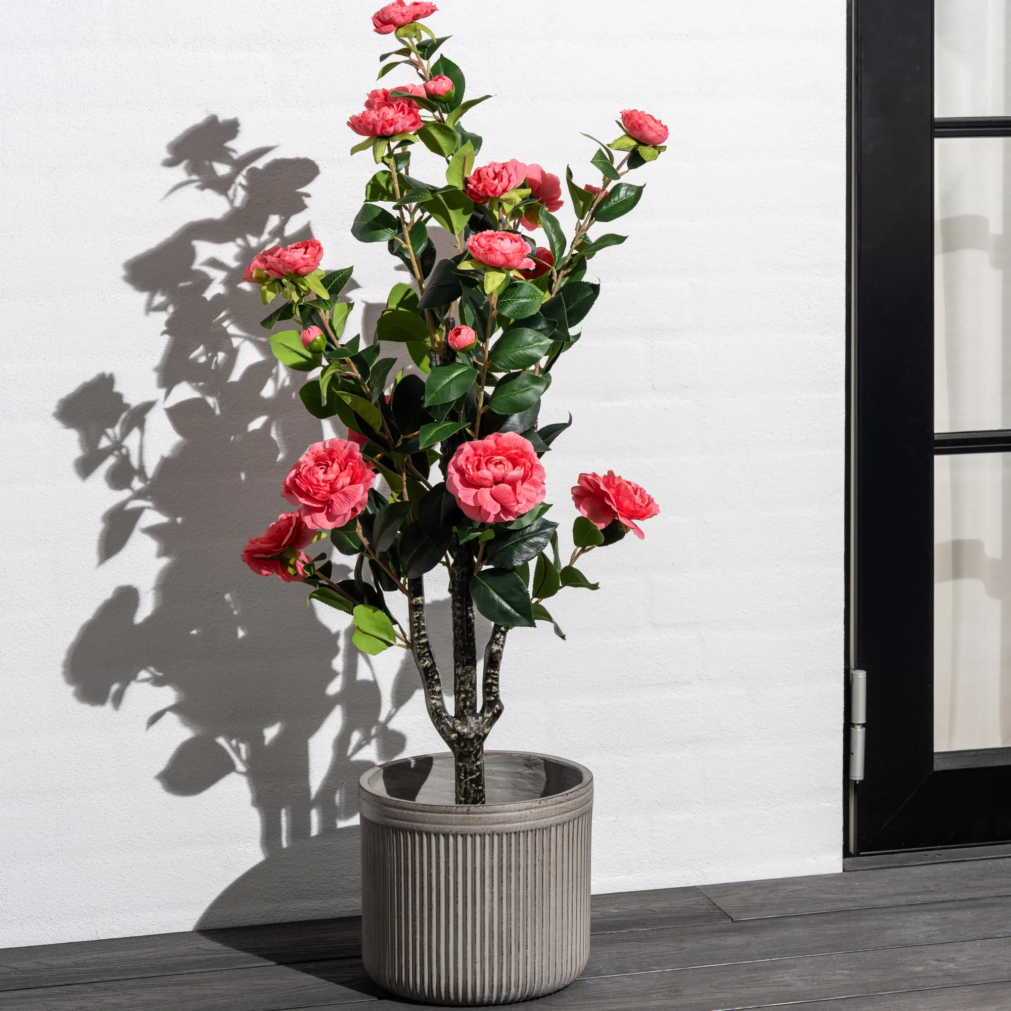 Homeville Kunstig kamelia japansk rosetræ lyserød 90 cm