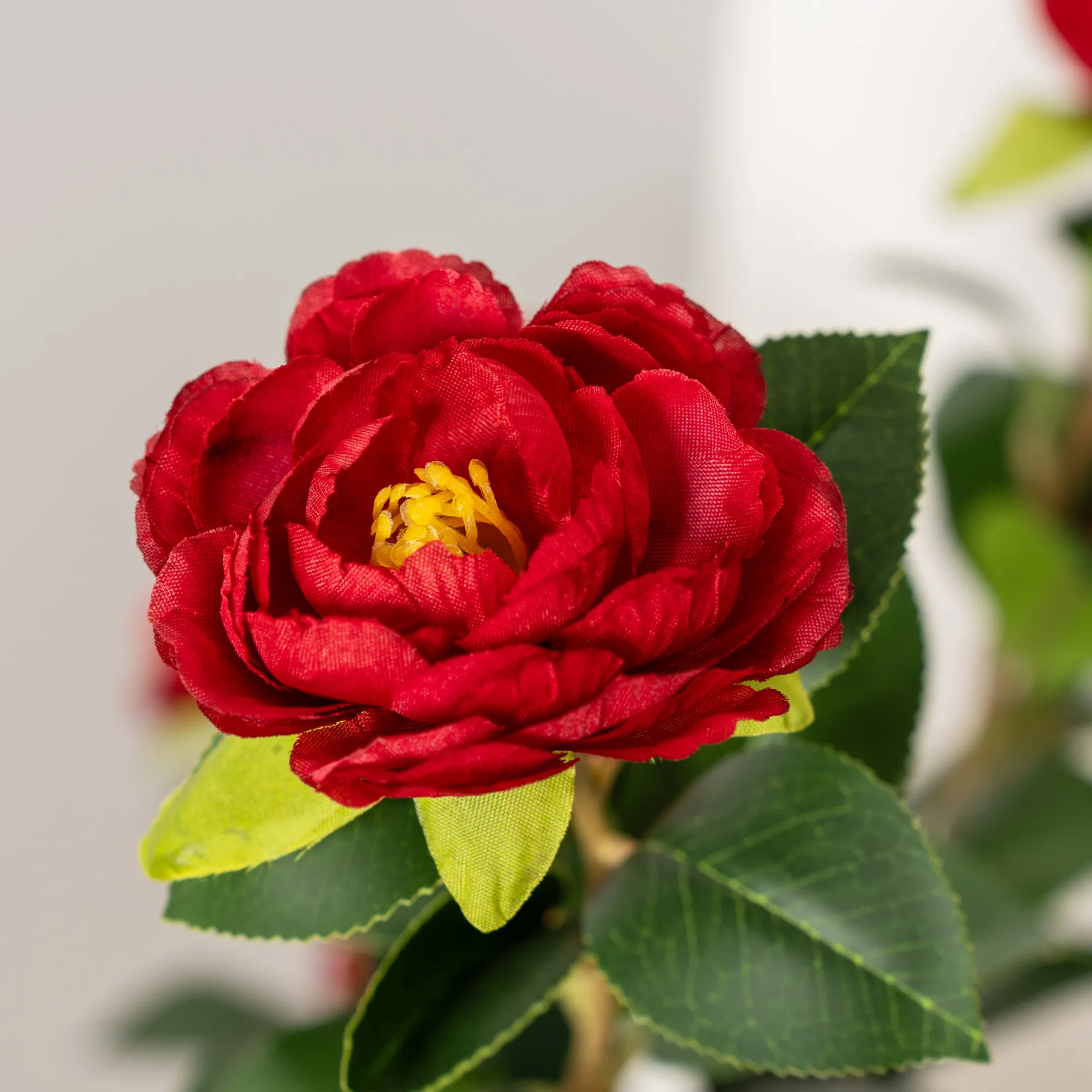 Homeville Kunstig kamelia japansk rosetræ rød 90 cm