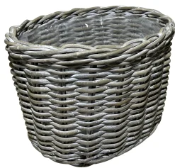 Homeville Kurvesæt oval kubu rattan grå