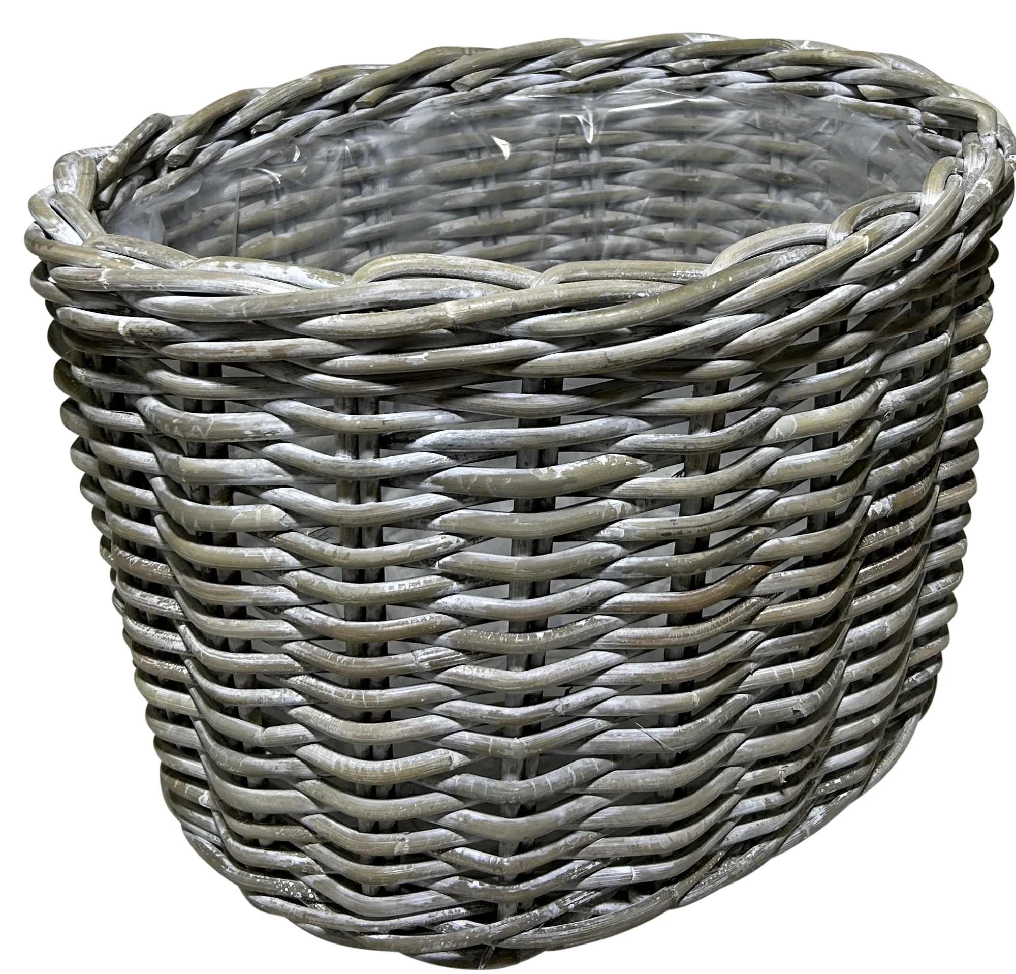 Homeville Kurvesæt oval kubu rattan grå
