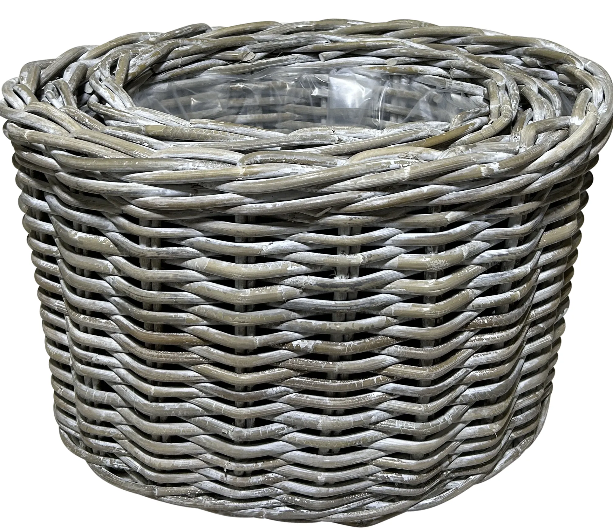 Homeville Kurvesæt oval kubu rattan grå
