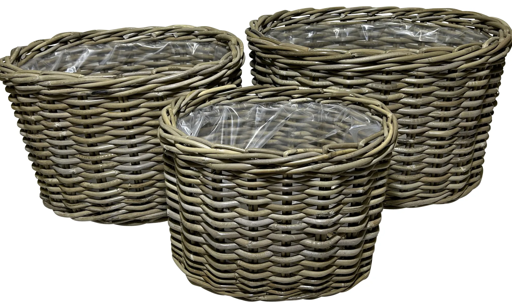 Homeville Kurvesæt oval kubu rattan natur