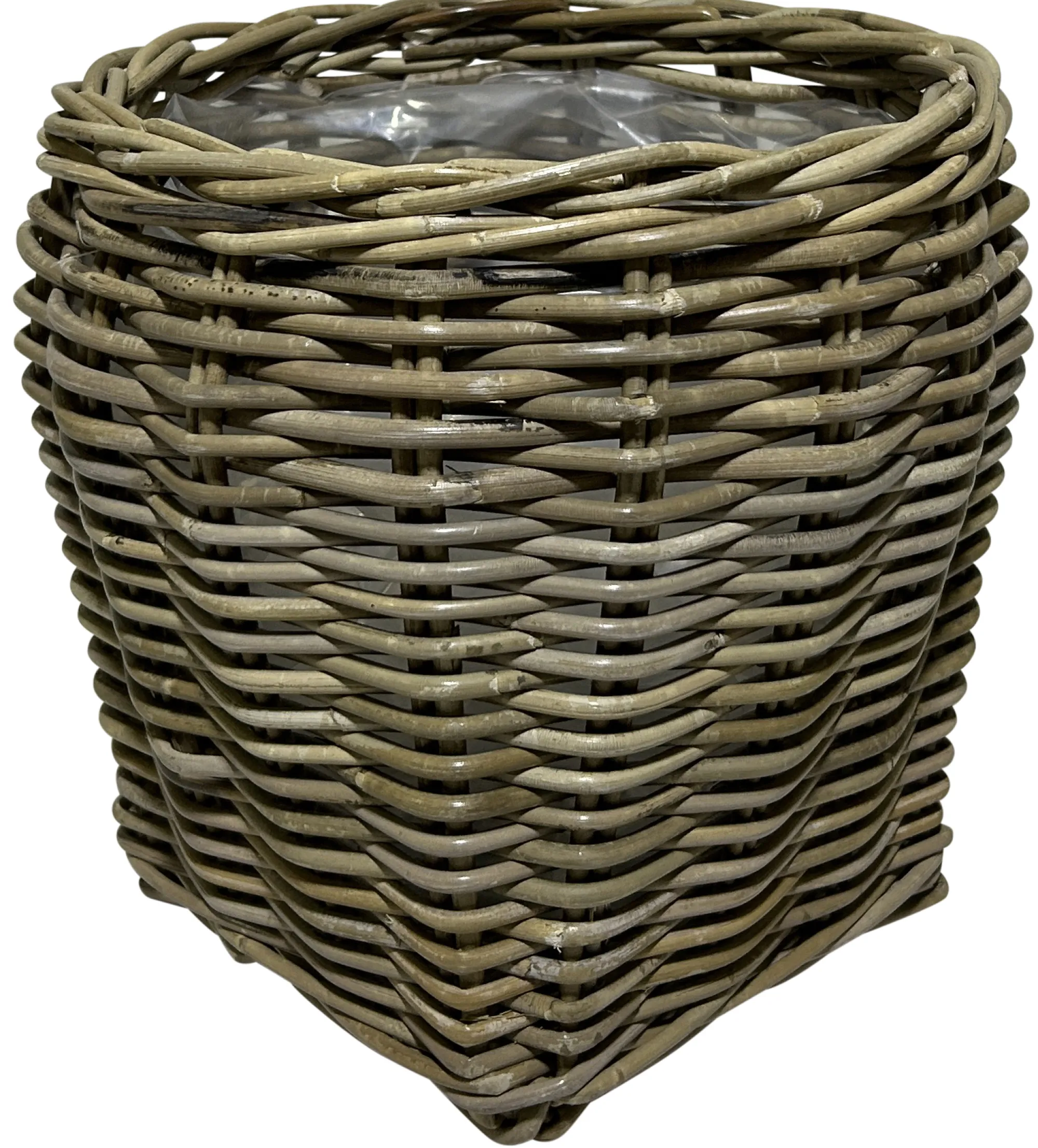 Homeville Kurvesæt rund høj kubu rattan natur 3 stk.