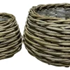 Homeville Kurvesæt rund kubu rattan natur 2 stk.