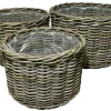 Homeville Kurvesæt rund kubu rattan natur
