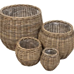 Homeville Kurvesæt rundt kubu rattan