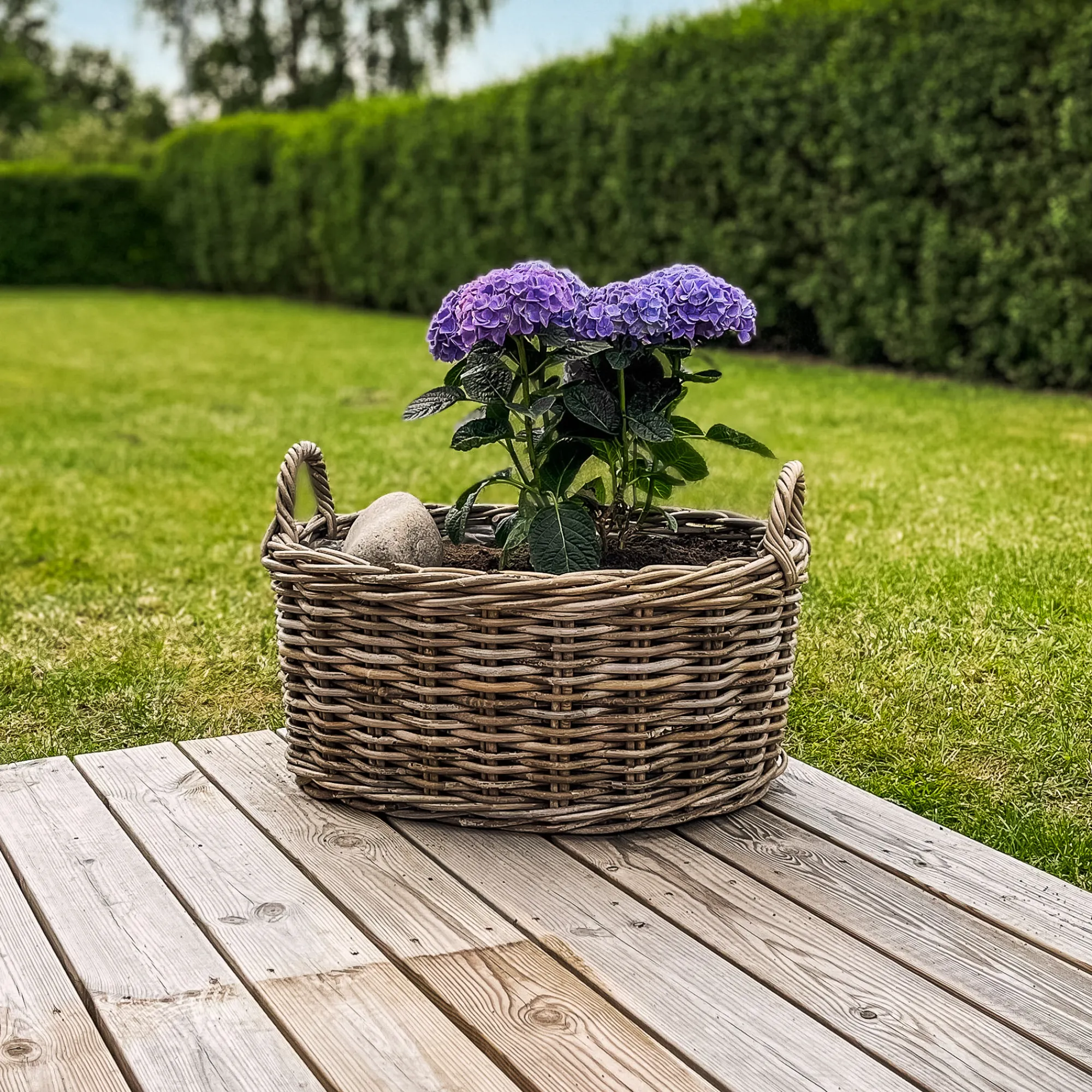 Homeville Kurv oval med håndtag 60x47x28cm