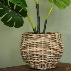 Homeville Kurv rund kubu rattan ø30x25cm
