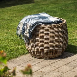Homeville Kurv rund kubu rattan ø55x45cm