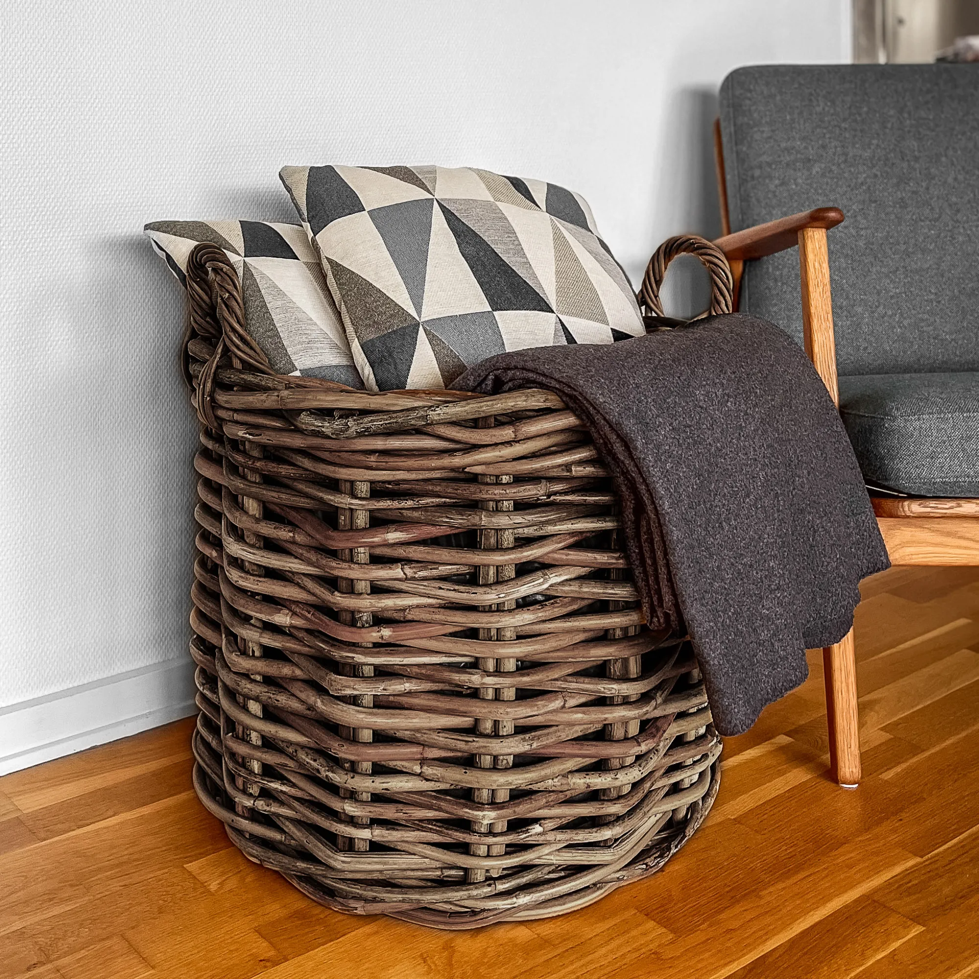 Homeville Kurv rund med håndtag ø50x60cm