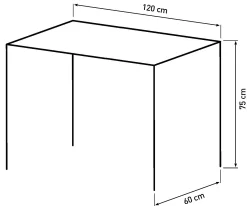Homeville LaCroix 120x60x75cm sort/sort