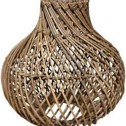 Homeville Lampeskærm oval natur kubu rattan ø38cm