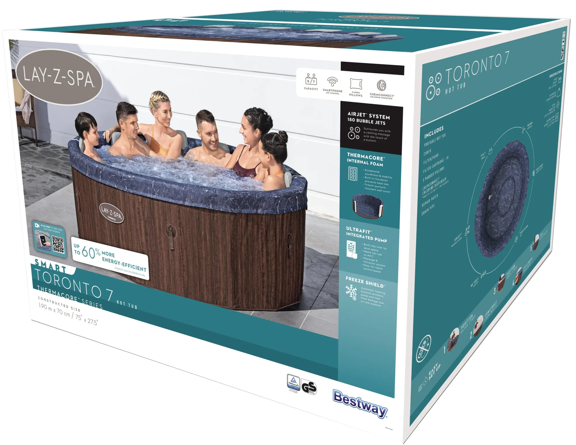 Bestway Lay-Z Spa Toronto ThermaCore Airjet