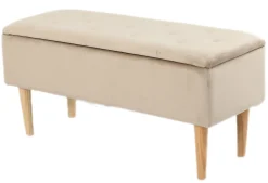 Homeville Lens med opbevaring velour beige/natur