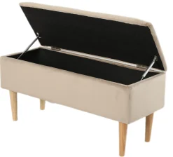Homeville Lens med opbevaring velour beige/natur