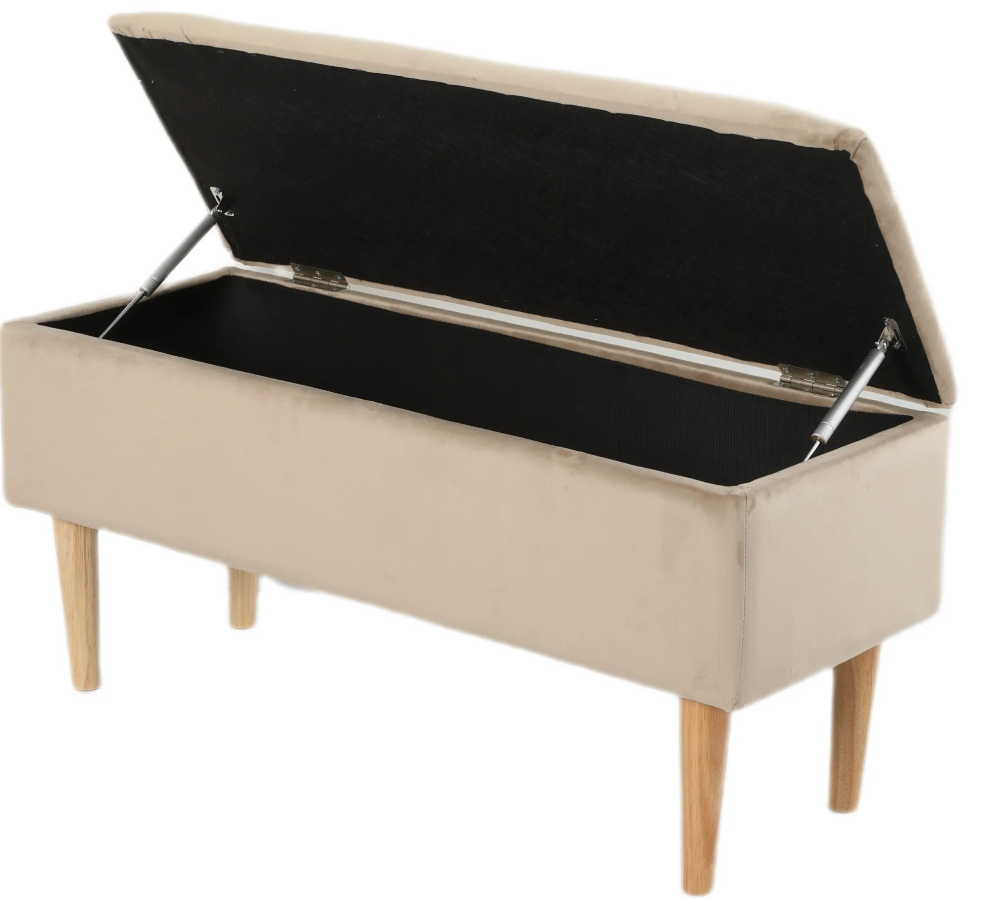 Homeville Lens med opbevaring velour beige/natur