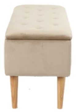 Homeville Lens med opbevaring velour beige/natur