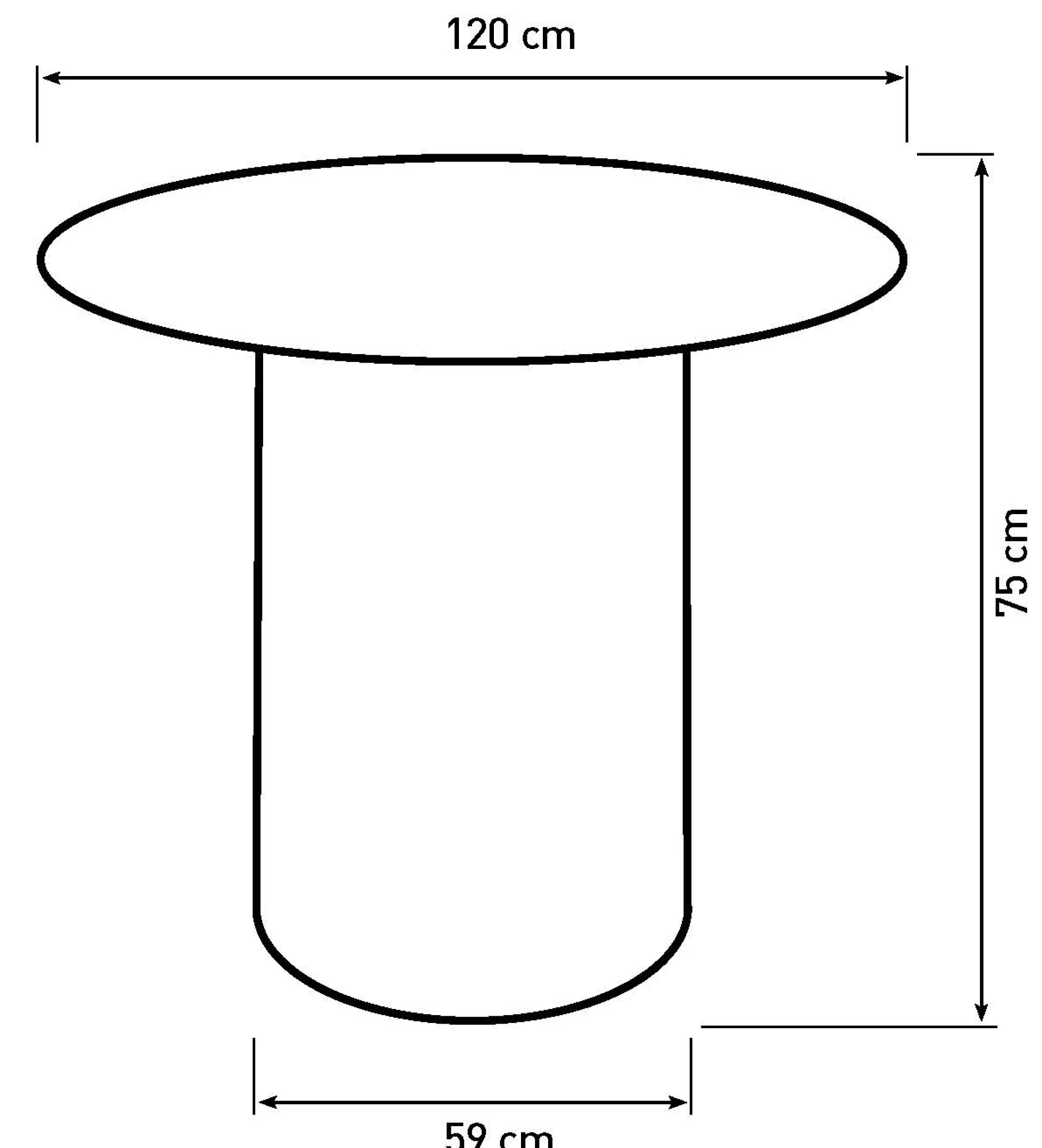 Homeville Leon sort ø120x75cm