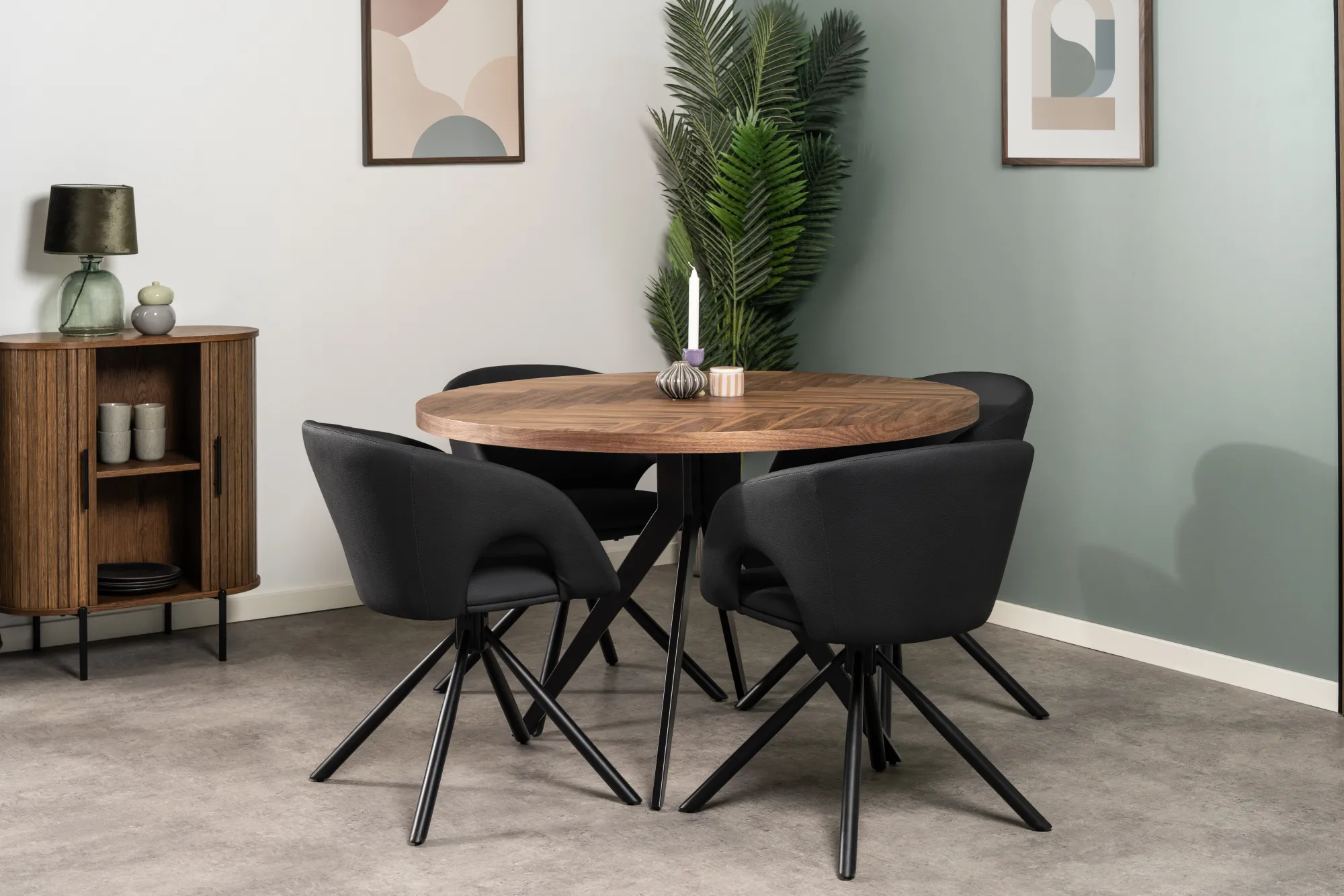 Homeville Liv med drejefunktion kunstlæder sort