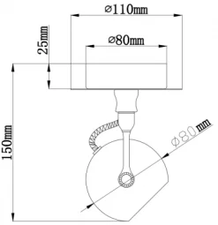Homeville Loftlampe kugleformet 1 spot hvid