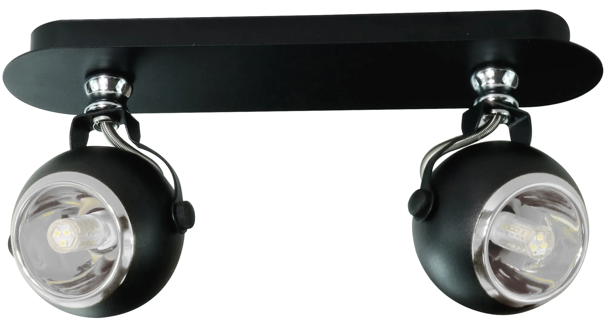 Homeville Loftlampe kugleformet 2 spots sort
