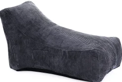 Homeville Lounge sækkestol fløjl antracitgrå
