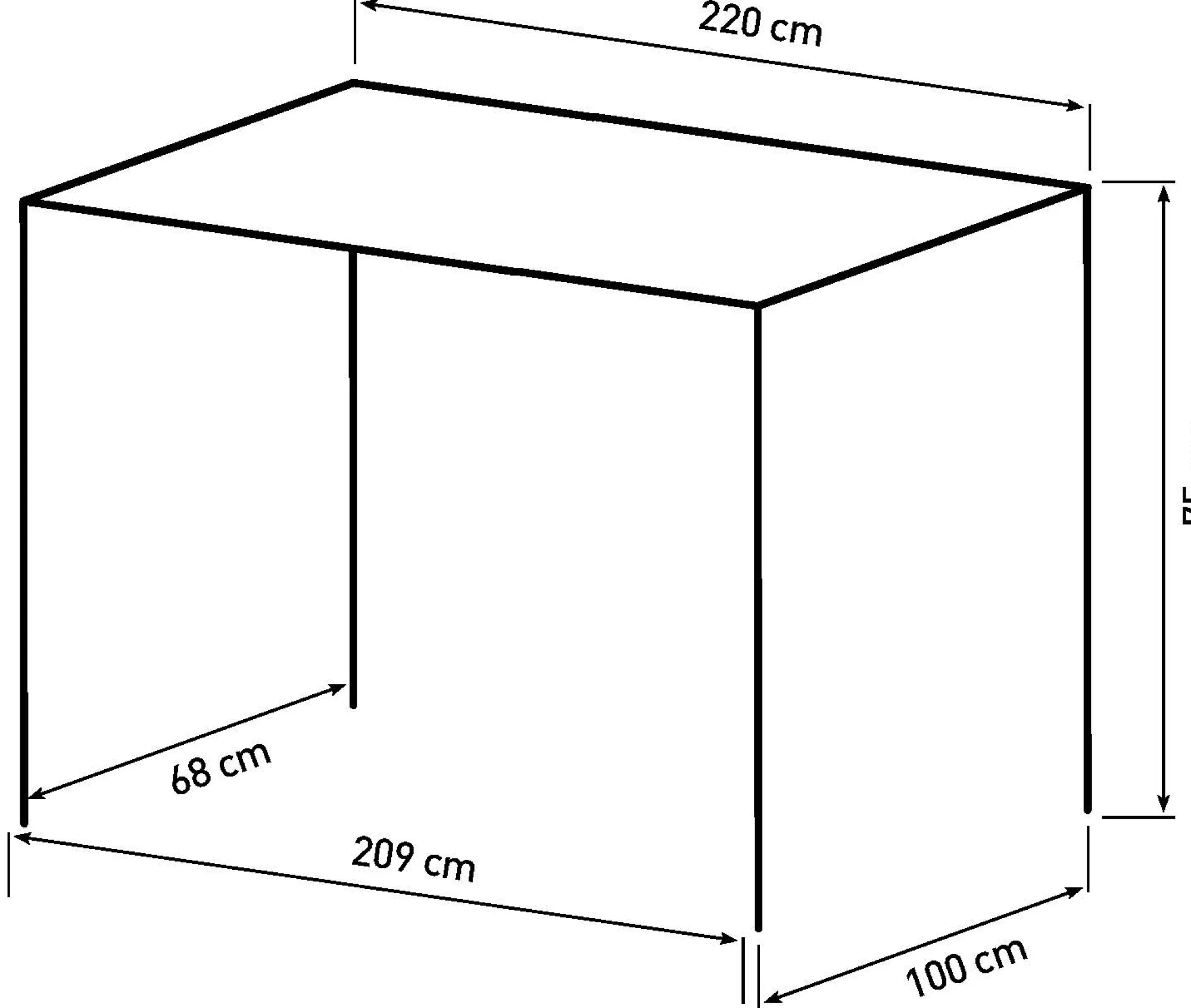 Homeville Merida 220x100x75cm eg natur/natur