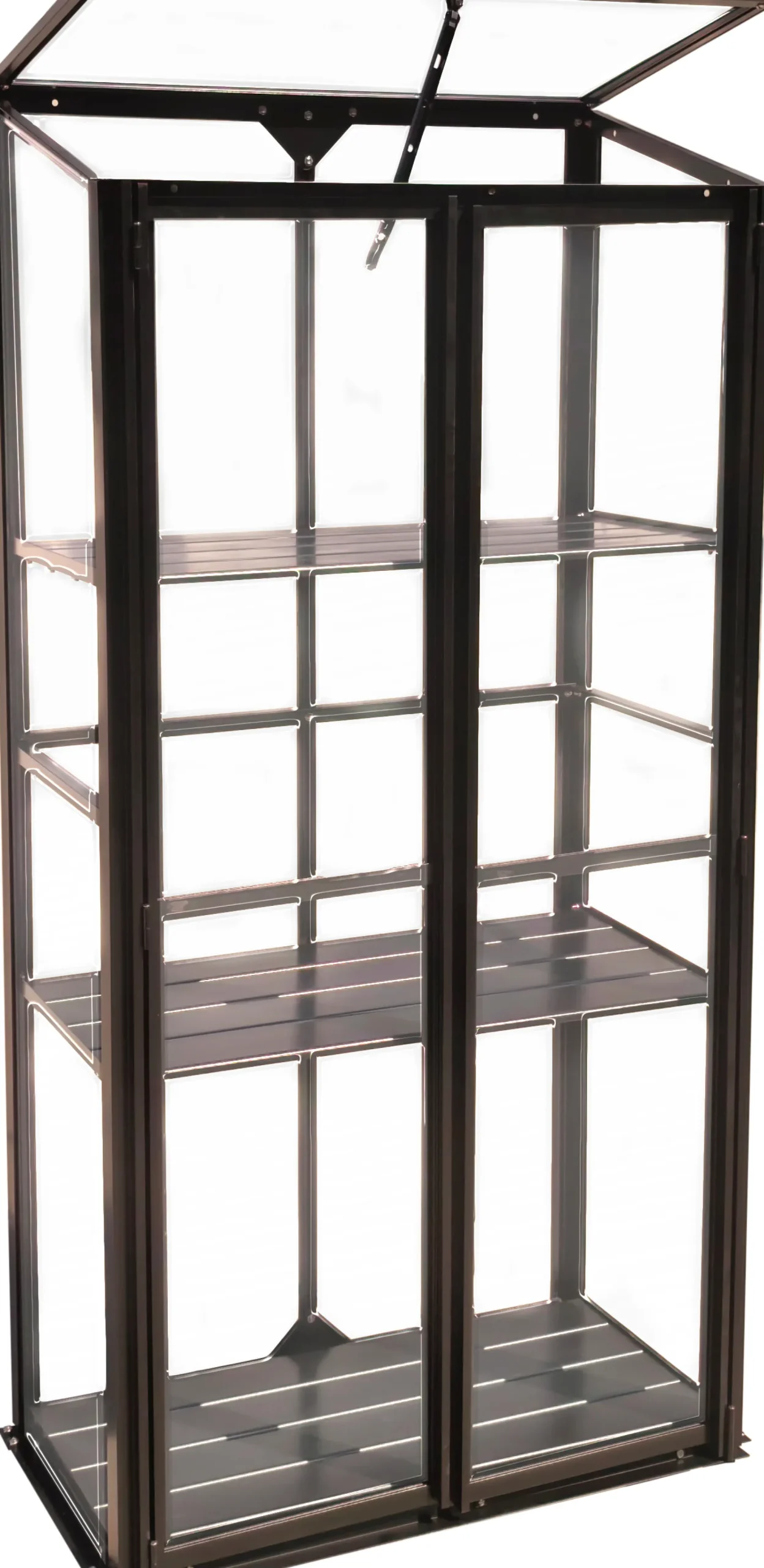 Moreland Minidrivhus 3 hylder poly sort 77,6x41,5x151,1cm
