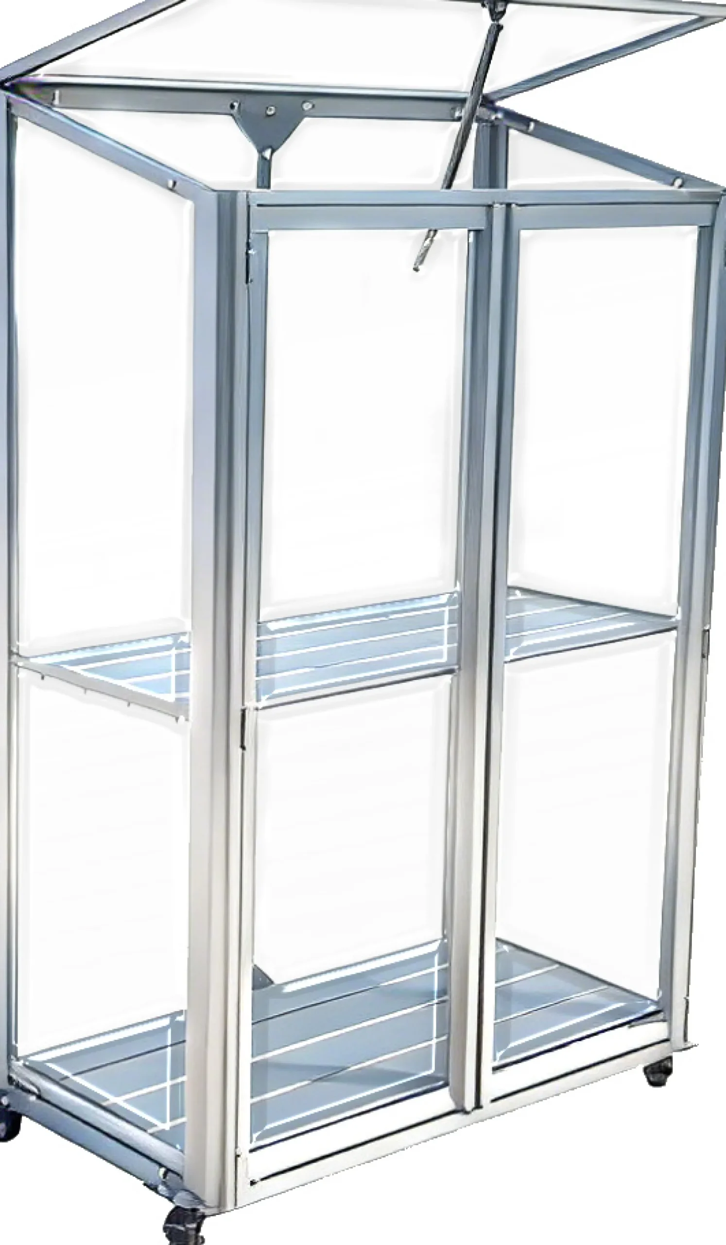 Moreland Minidrivhus med hjul poly sølv 77,6x41,5x111,1cm