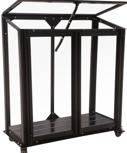 Moreland Minidrivhus med hjul poly sort 67,6x33,2x69cm