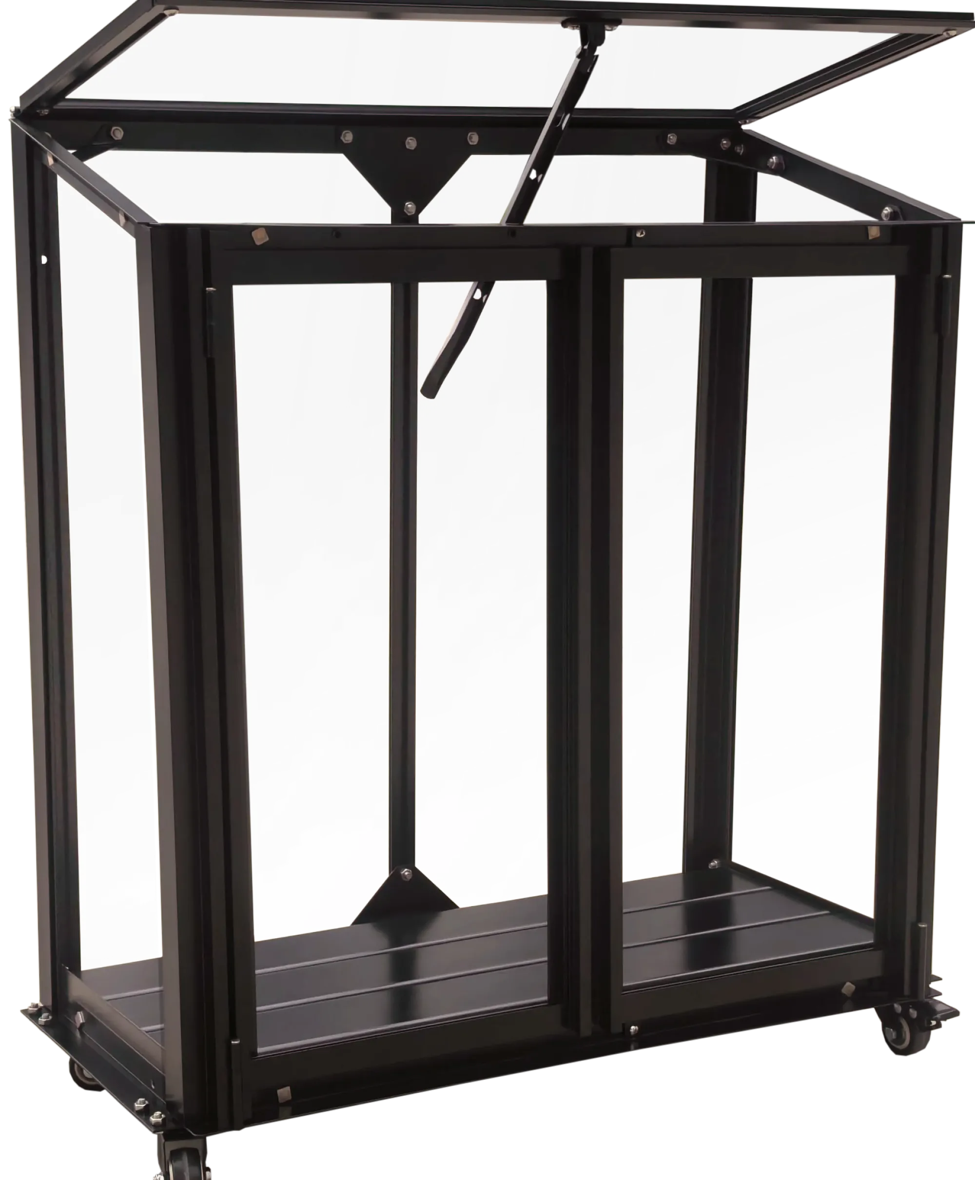 Moreland Minidrivhus med hjul poly sort 67,6x33,2x69cm