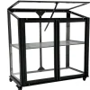 Moreland Minidrivhus med hjul poly sort 77,6x41,5x71,1cm