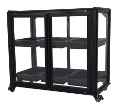 Moreland Minidrivhus med hjul sort 77,6x41,5x61cm