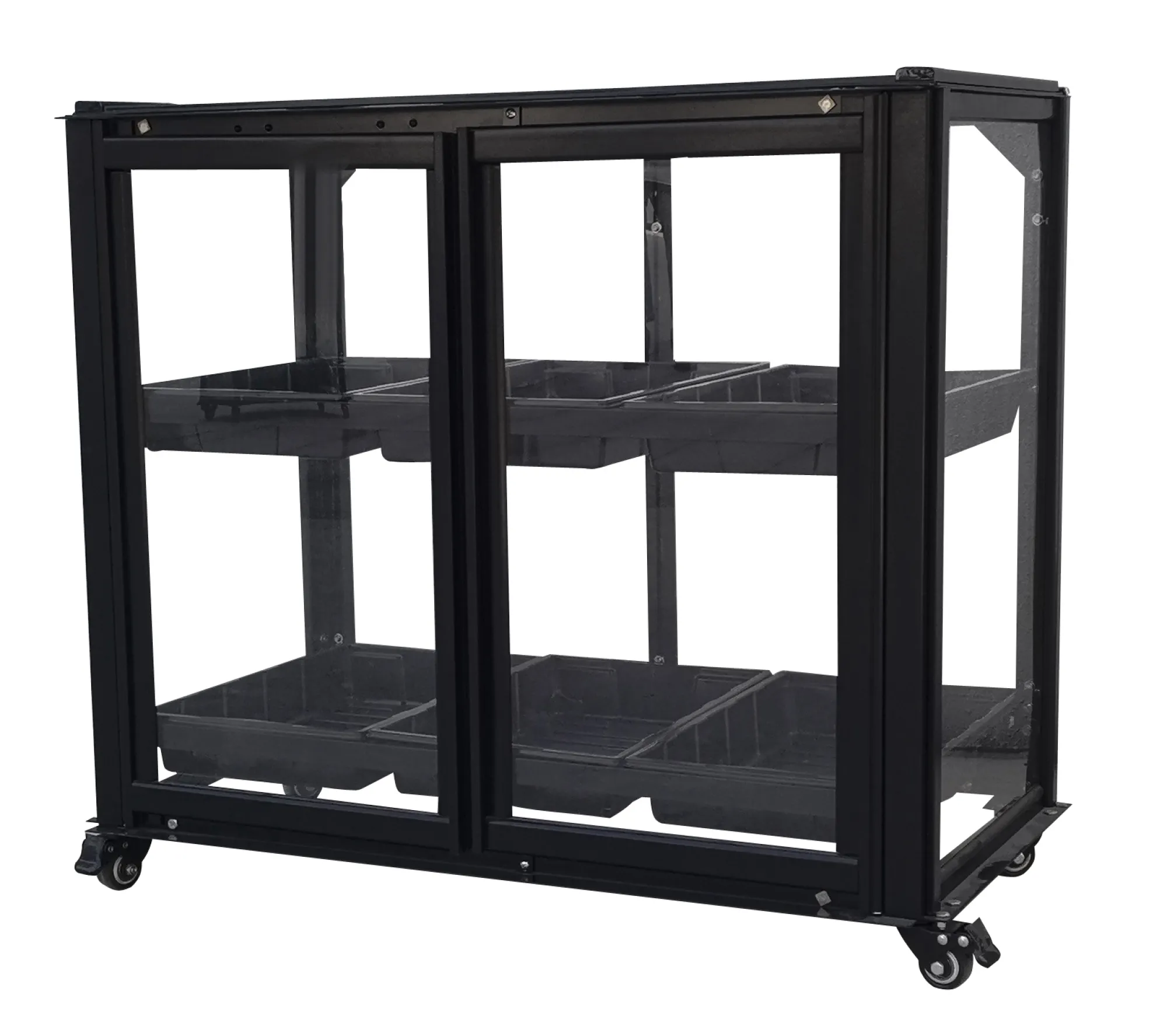 Moreland Minidrivhus med hjul sort 77,6x41,5x61cm