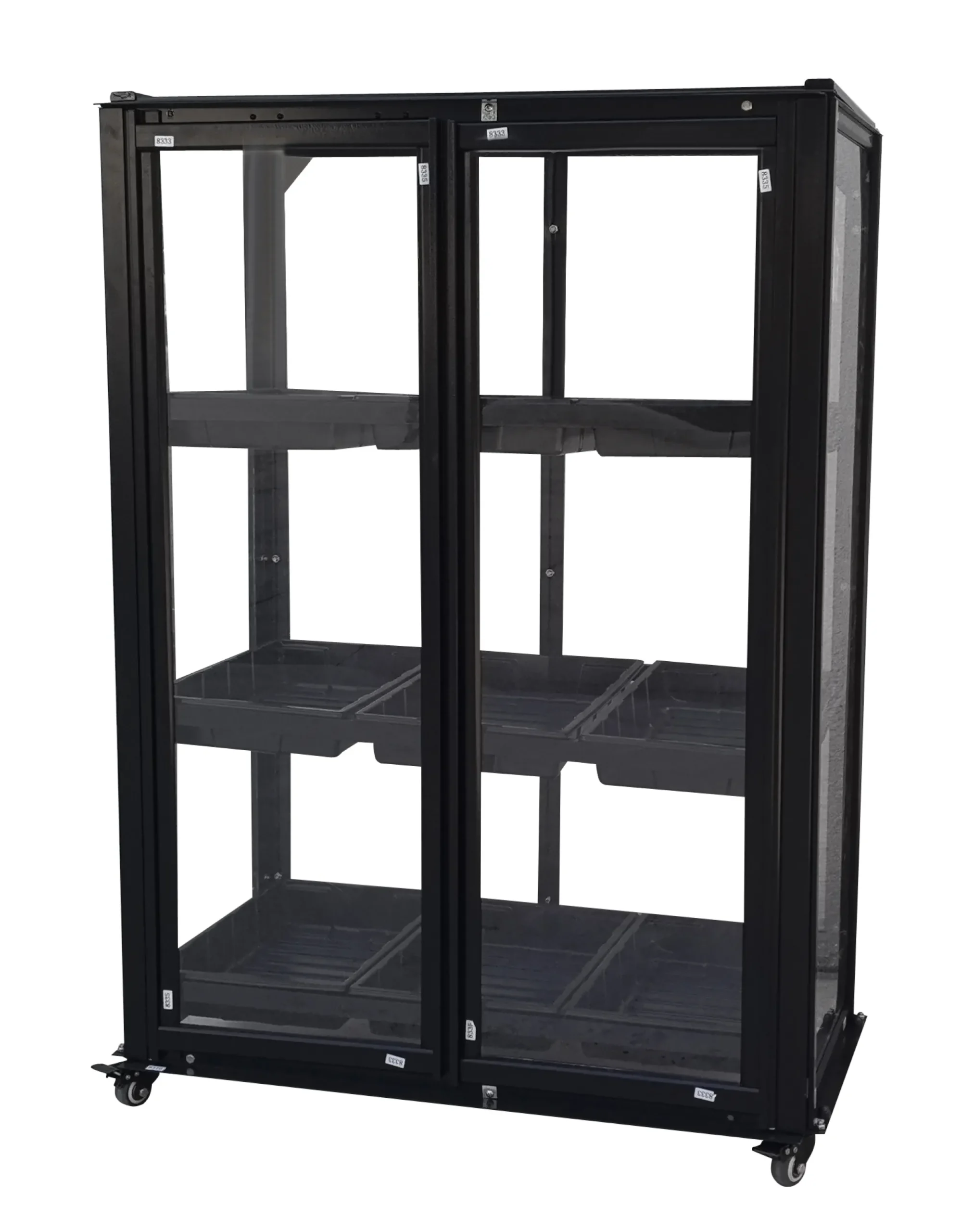 Moreland Minidrivhus med hjul sort 77,6x41,5x101cm