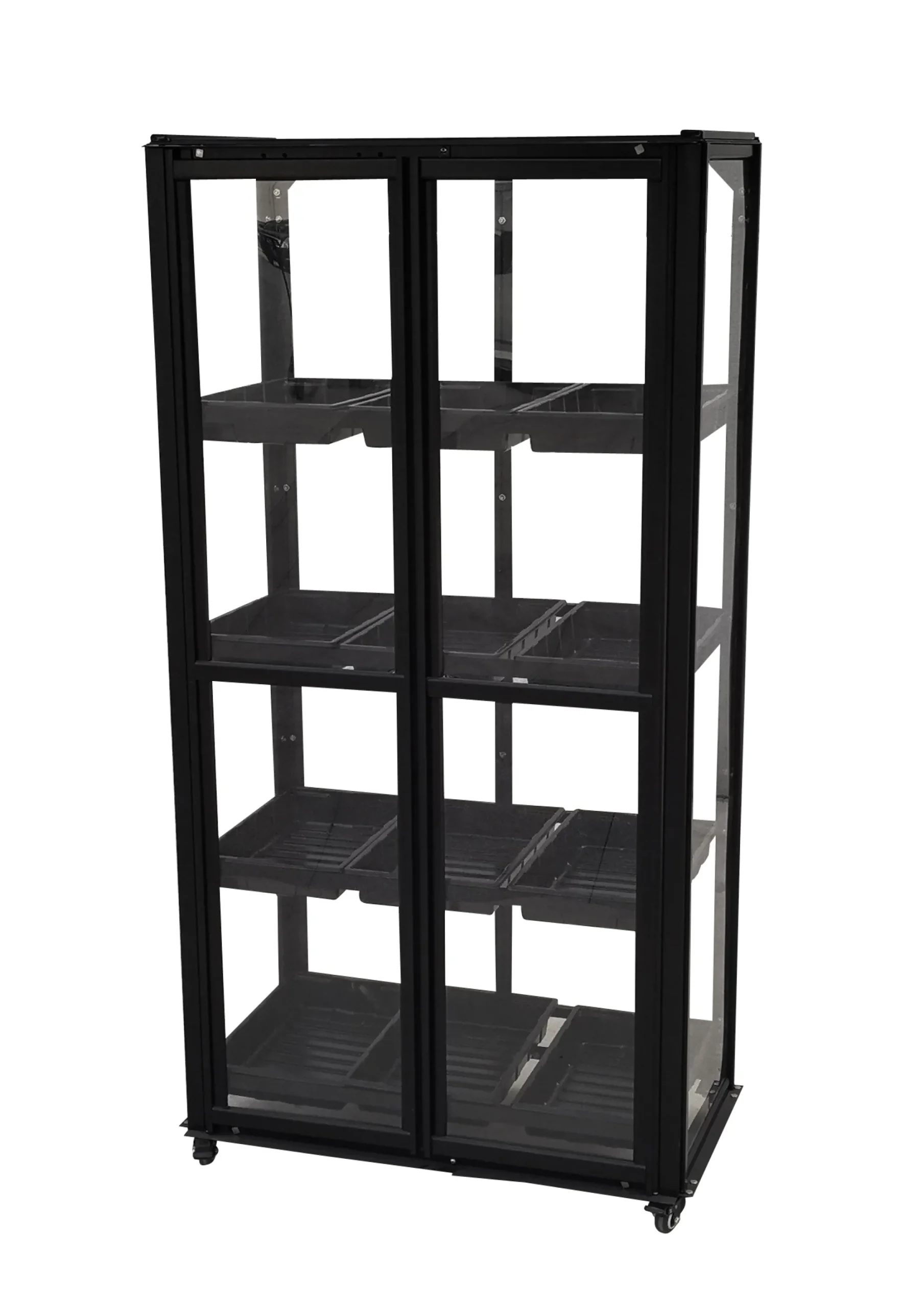Moreland Minidrivhus med hjul sort 77,6x41,5x141cm