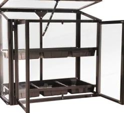 Moreland Minidrivhus med såbakker poly sort 77,6x41,5x71,1cm