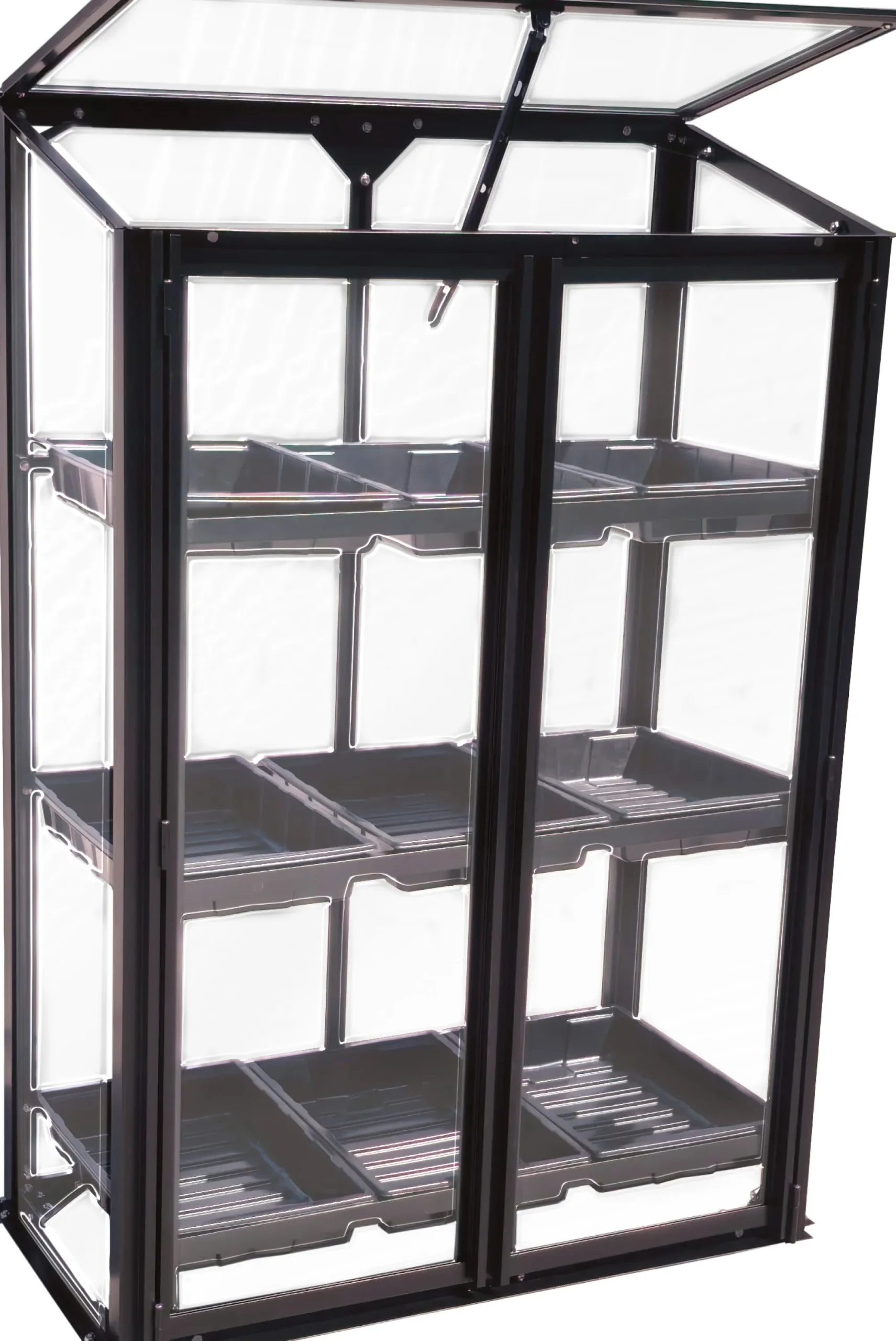 Moreland Minidrivhus med såbakker poly sort 77,6x41,5x111,1cm