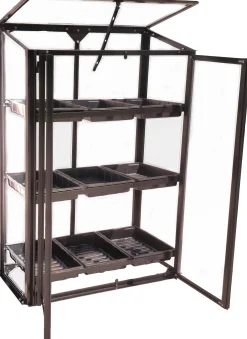 Moreland Minidrivhus med såbakker poly sort 77,6x41,5x111,1cm
